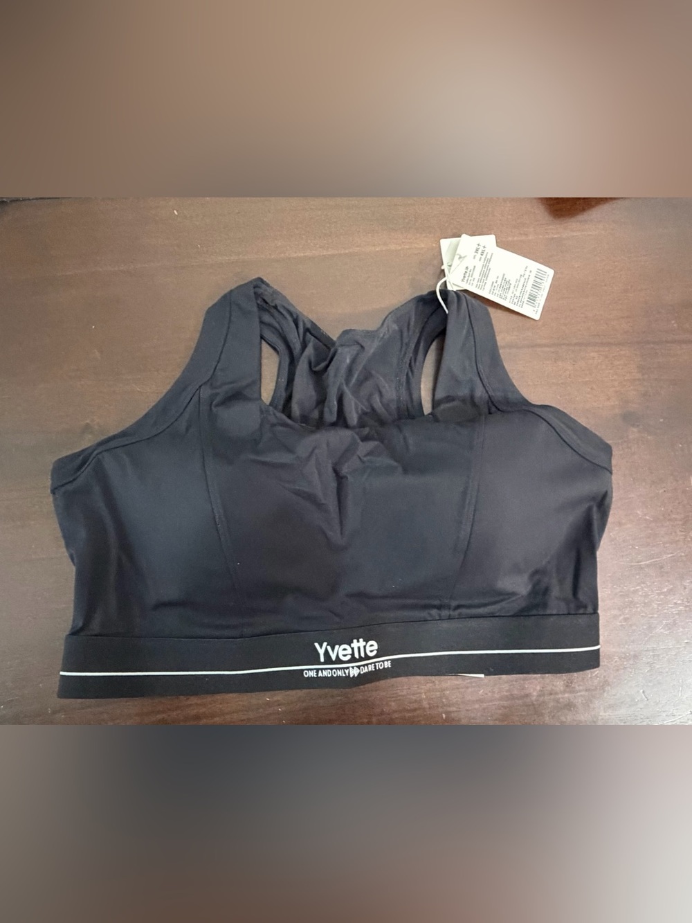 NWT Yvette Black High-Impact Sports Bra Mesh Back Plus Size 3XL+